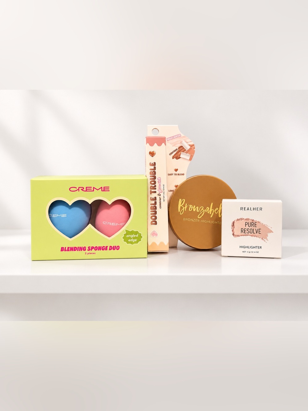 Bronzer, Highlighter, Contour, Beauty Blender Bundle